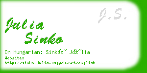 julia sinko business card